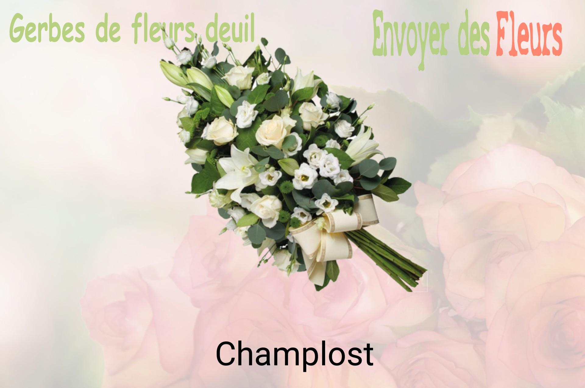 Gerbe de fleurs de deuil livrée à Champlost